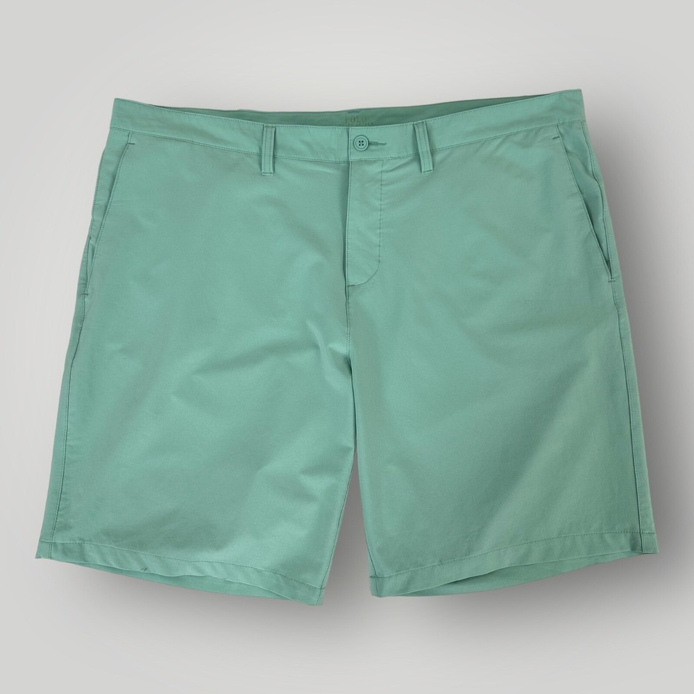 Polo Ralph Lauren Shorts Mens 40 Green Inseam‎ 10 Inches Polyester Blue Pony